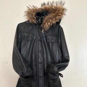 Italian Leather trench jacket